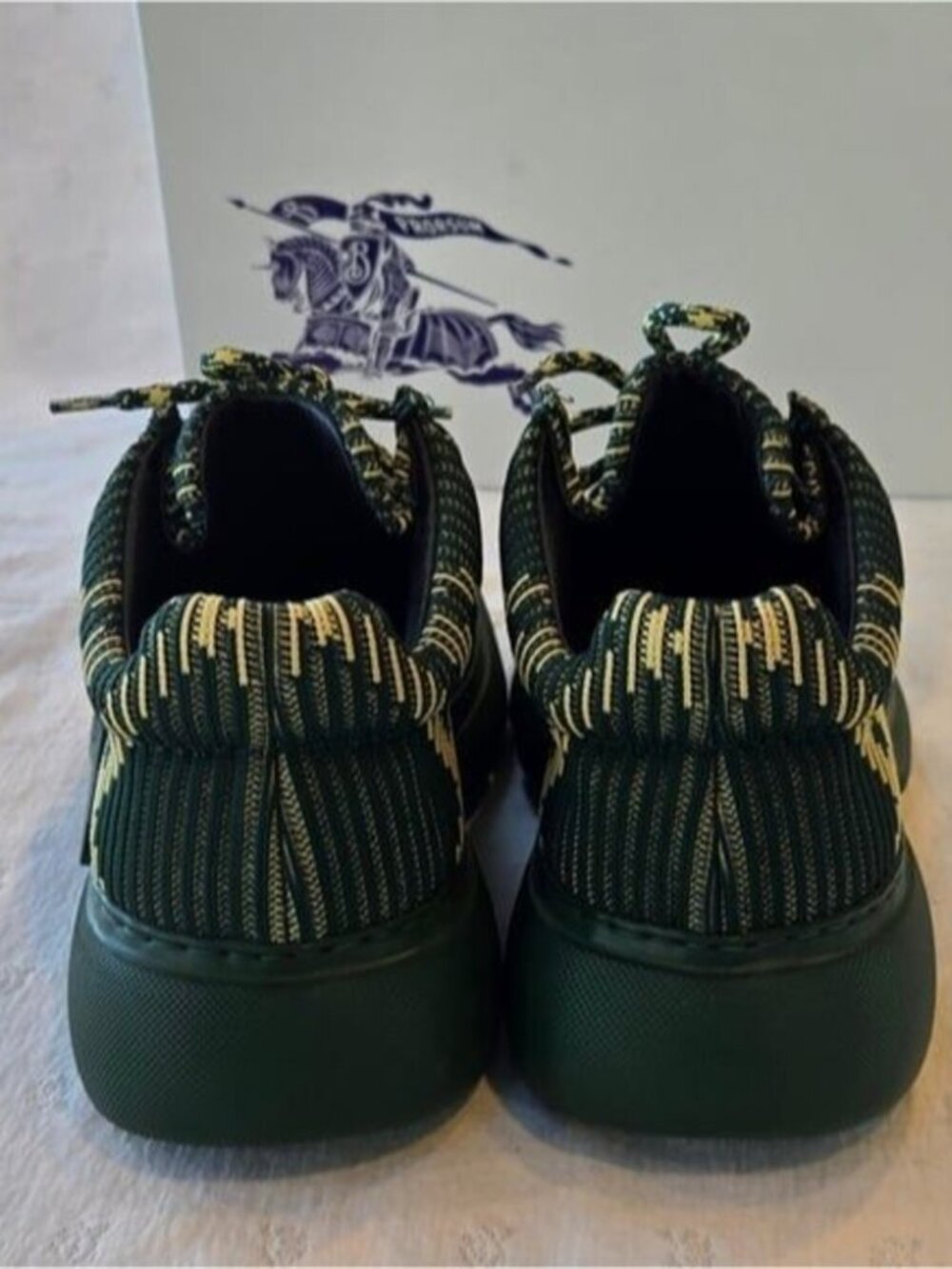 NIB Burberry Creeper Check Woven Derby Shoes Primrose Ip Check Green Size 40 - Picture 5 of 9